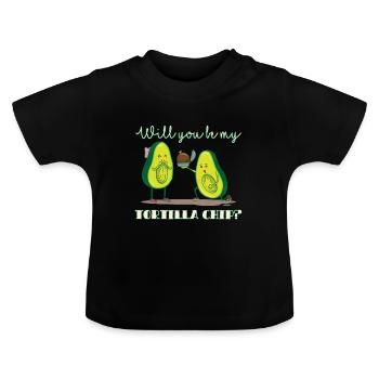 Will you be my tortilla chip - application - Baby Organic T-Shirt with Round Neck - black - Front