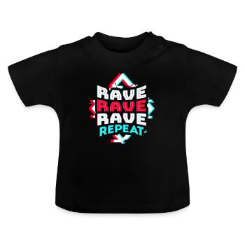 Techno Rave EDM Electronic Dubstep D&B - Baby Organic T-Shirt with Round Neck - black - Front