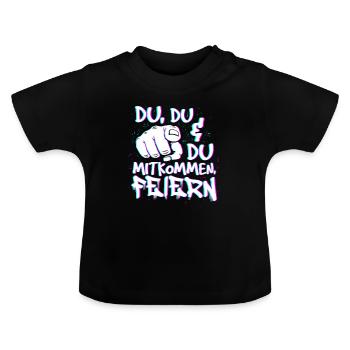 Techno Rave EDM Electronic Dubstep D&B - Baby Bio-T-Shirt mit Rundhals - Schwarz - Vorne