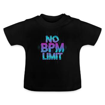 Techno Rave EDM Electronic Dubstep D&B - Baby Organic T-Shirt with Round Neck - black - Front