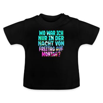 Techno Rave EDM Electronic Dubstep D&B - Baby Bio-T-Shirt mit Rundhals - Schwarz - Vorne