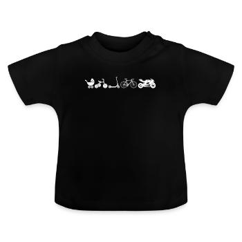 Biker Evolution Motorrad lustig Geschenk - Baby Bio-T-Shirt mit Rundhals - Schwarz - Vorne