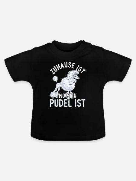 Pudel Hunderasse - Baby Bio-T-Shirt mit Rundhals - Schwarz