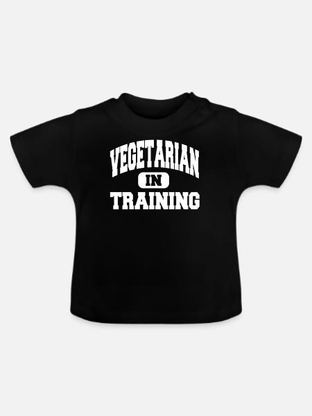 Vegetarian In Training - Baby Bio-T-Shirt mit Rundhals - Schwarz