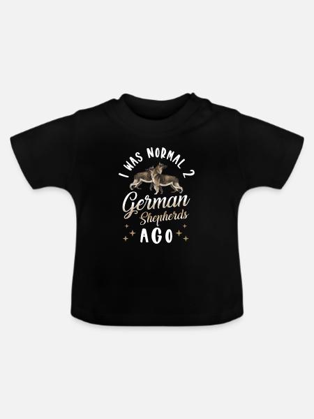 Schäferhund Sprüche - Baby Bio-T-Shirt mit Rundhals - Schwarz