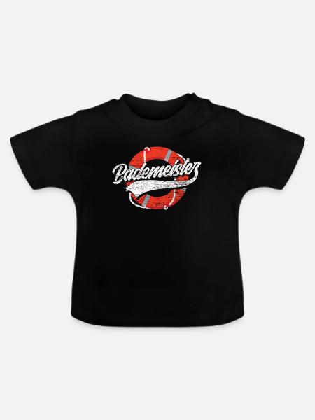 Bademeister - Baby Bio-T-Shirt mit Rundhals - Schwarz