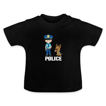 police - T-shirt bio col rond Bébé - noir - Devant