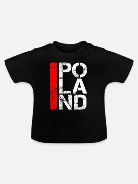 Polen - Baby Bio-T-Shirt mit Rundhals - Schwarz