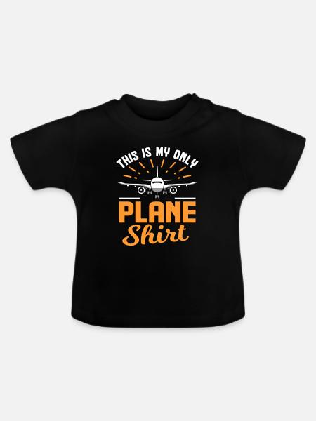 Flugzeug - Baby Bio-T-Shirt mit Rundhals - Schwarz