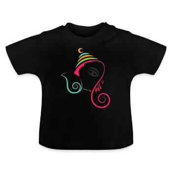 Ganesh Chaturthi - T-shirt bio col rond Bébé - noir - Devant