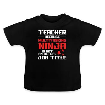 teacher - Baby Organic T-Shirt with Round Neck - black - Front