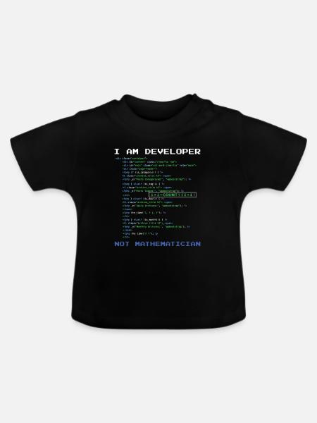 Ich Bin Entwickler - Baby Bio-T-Shirt mit Rundhals - Schwarz