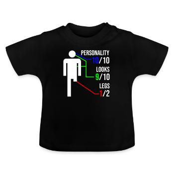 Beinamputation Geschenk Behinderung - Baby Bio-T-Shirt mit Rundhals - Schwarz - Vorne