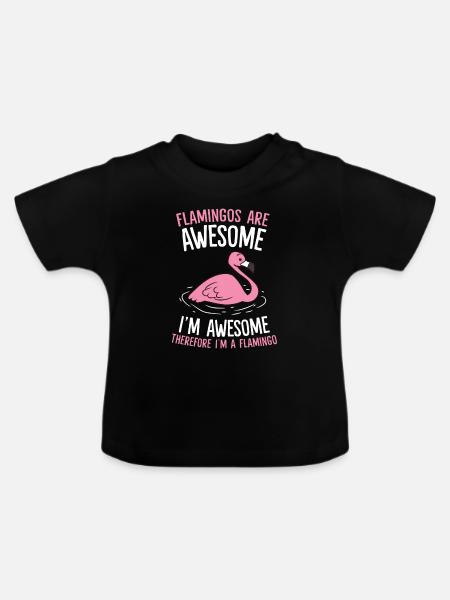 Ich bin ein Flamingo - Baby Bio-T-Shirt mit Rundhals - Schwarz