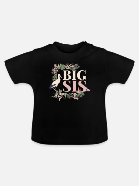 Schwester - Baby Bio-T-Shirt mit Rundhals - Schwarz