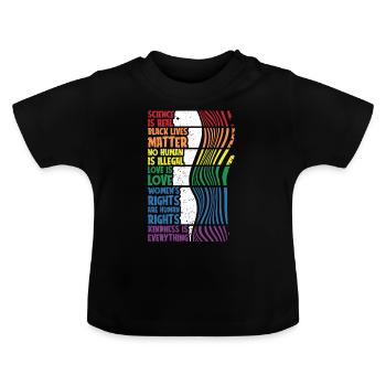 Anti Rassismus gegen Rassismus rassismus - Baby Bio-T-Shirt mit Rundhals - Schwarz - Vorne