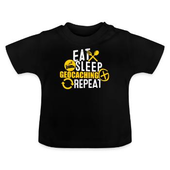 Geocache - Baby Bio-T-Shirt mit Rundhals - Schwarz - Vorne