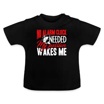 Fischen Kein Alarm Fischen - Baby Bio-T-Shirt mit Rundhals - Schwarz - Vorne