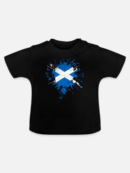 Schottland Flagge - Baby Bio-T-Shirt mit Rundhals - Schwarz