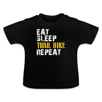 Trail Bike - T-shirt bio col rond Bébé - noir - Devant