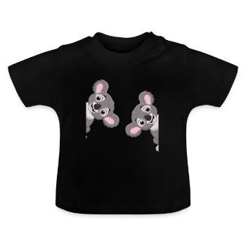 Koala - Baby Organic T-Shirt with Round Neck - black - Front