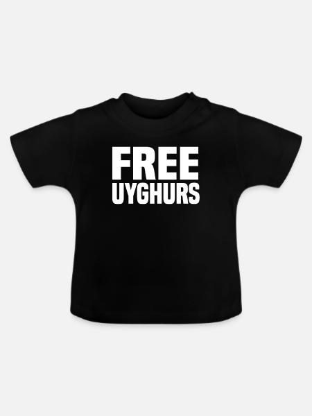 Freie Uiguren - Baby Bio-T-Shirt mit Rundhals - Schwarz
