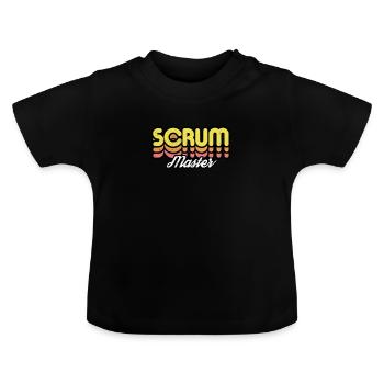Retro Scrum Master - Baby Organic T-Shirt with Round Neck - black - Front