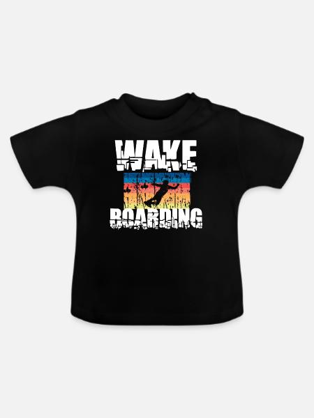 Wakeboard Wakeboarding - Baby Bio-T-Shirt mit Rundhals - Schwarz