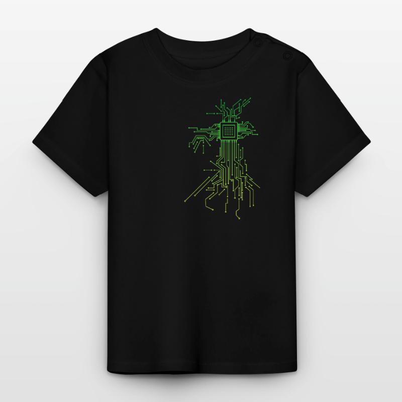 PCB Platinen Layout CPU Herz Computer Admin Nerd Baby Bio-T-Shirt mit Rundhals