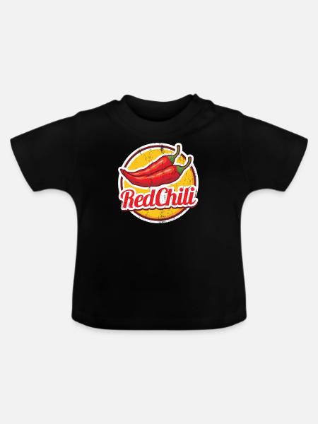 Chili Pfeffer - Baby Bio-T-Shirt mit Rundhals - Schwarz