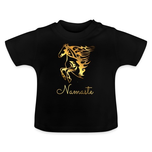 Namaste Horse On Fire - Baby Bio-T-Shirt mit Rundhals