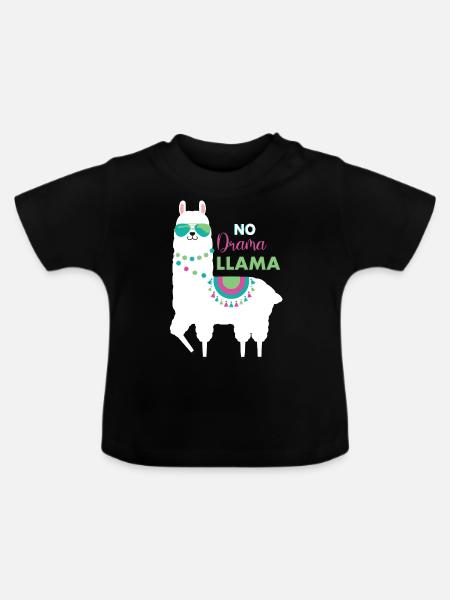 Llama - Baby Bio-T-Shirt mit Rundhals - Schwarz