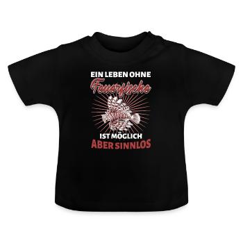 Feuerfisch Löwenfisch Korallenriff - Leben ohne - Baby Bio-T-Shirt mit Rundhals - Schwarz - Vorne