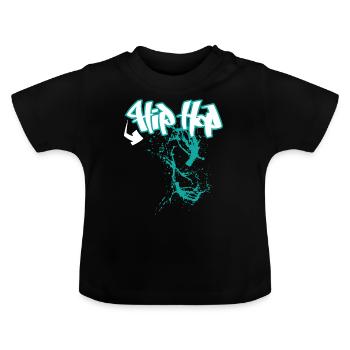 Hip Hop Rap-Musik - Baby Bio-T-Shirt mit Rundhals - Schwarz - Vorne