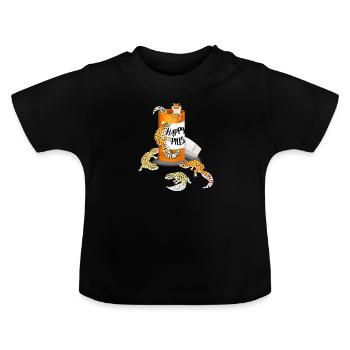 Gecko léopard - T-shirt bio col rond Bébé - noir - Devant