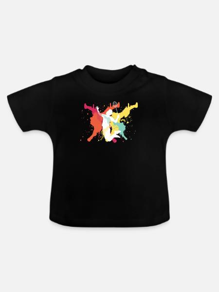 Badmintonspieler - Baby Bio-T-Shirt mit Rundhals - Schwarz