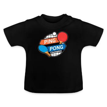 Tischtennis Ping-Pong Tischtennisspieler Geschenk - Baby Bio-T-Shirt mit Rundhals - Schwarz - Vorne