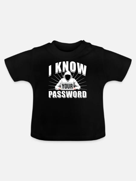 Hacker Cybersecurity Passwort Geschenk - Baby Bio-T-Shirt mit Rundhals - Schwarz