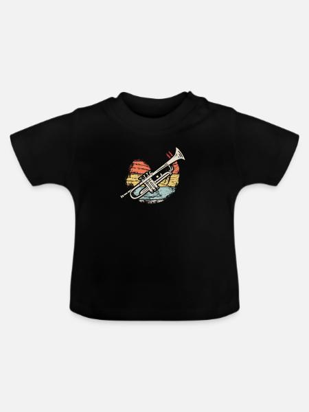 Trompete - Baby Bio-T-Shirt mit Rundhals - Schwarz