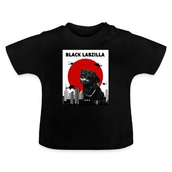 Labrador - Camiseta orgánica para bebé con cuello redondo - negro - delante