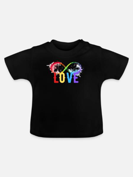INFINITY LOVE - Baby Bio-T-Shirt mit Rundhals - Schwarz