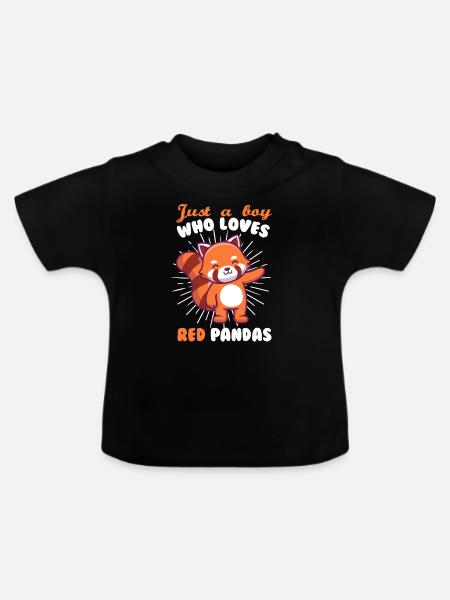Roter Panda - Baby Bio-T-Shirt mit Rundhals - Schwarz