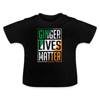 Ingwer lebt Materie Irische Flagge St. Patricks Day - Baby Bio-T-Shirt mit Rundhals - Schwarz - Vorne