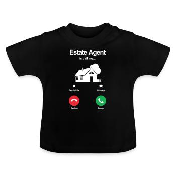 Agent immobilier - T-shirt bio col rond Bébé - noir - Devant