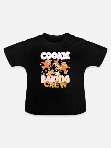 Cookie Baking Crew, das Plätzchenbäcker-Team - Baby Bio-T-Shirt mit Rundhals - Schwarz