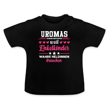 Uroma Heldin Urgroßmutter Oma Geschenke - Baby Bio-T-Shirt mit Rundhals - Schwarz - Vorne