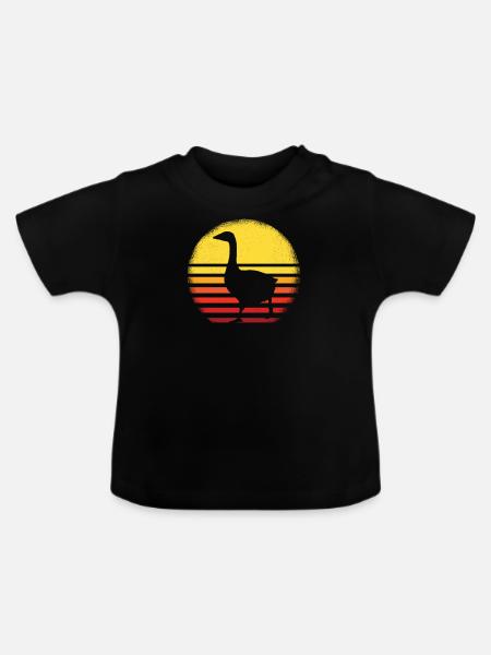 Gänse - Baby Bio-T-Shirt mit Rundhals - Schwarz