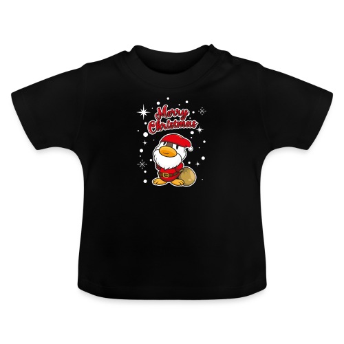 Ente als Weihnachtsmann mit Merry Christmas - Baby Bio-T-Shirt mit Rundhals