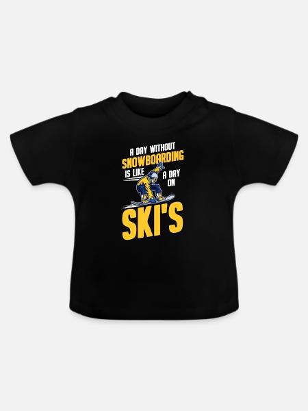 Snowboarden Snowboard Snowboarder Snowboardurlaub - Baby Bio-T-Shirt mit Rundhals - Schwarz