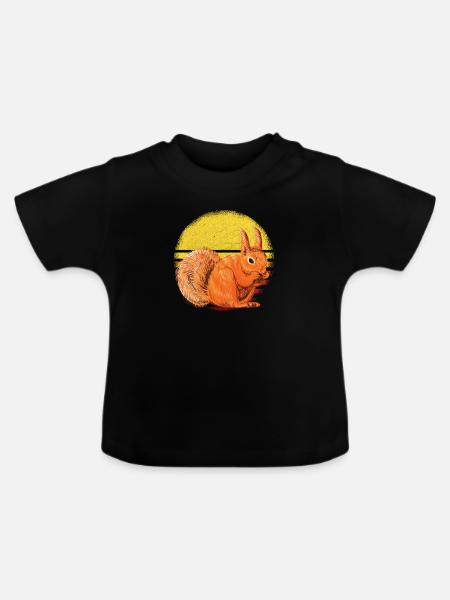 Eichhörnchen Spruch - Baby Bio-T-Shirt mit Rundhals - Schwarz